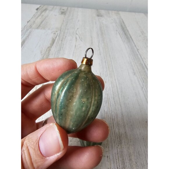 Antique glass ornament green german ? Xmas tree - Picture 2 of 8